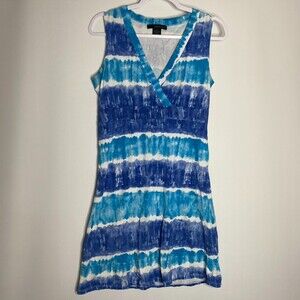 (2) Calvin Klein Jeans Tank Dresses Orange and Blue Size Small